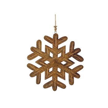 Mango Wood Snowflake Ornament