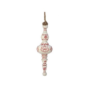 Hand Painted Wood Snowflake Finial