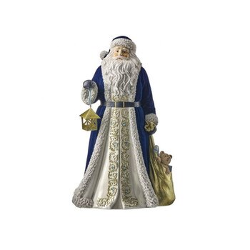 15In Blue Gold Santa With Lantern