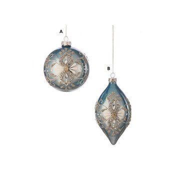 Blue Jewel Ball Finial Ornament