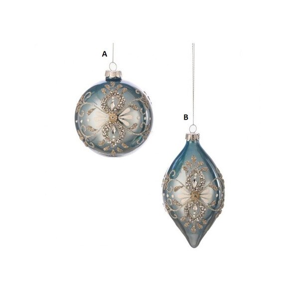 Blue Jewel Ball Finial Ornament