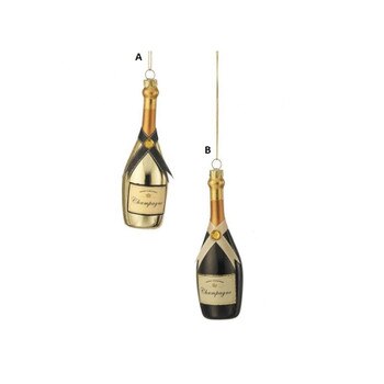 Glass Champagne Bottle Ornament