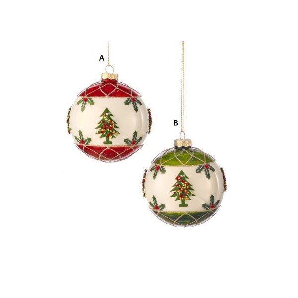 Glass Tree With Berry Ball Ornament