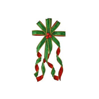 20In Red Green Metallic Sequin Bow