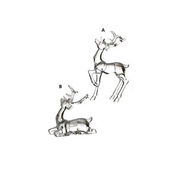 Clear Silver Glitter Deer