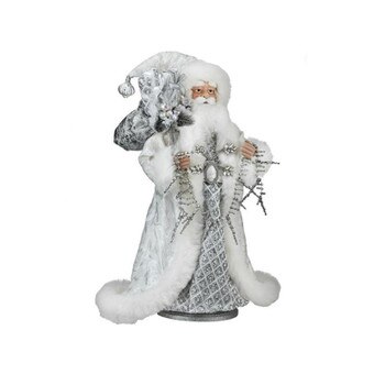 White Silver Crystal Garland Santa