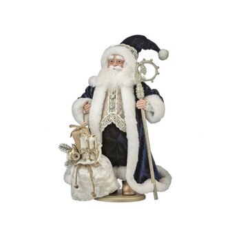 22In Blue Velvet Santa With Staff