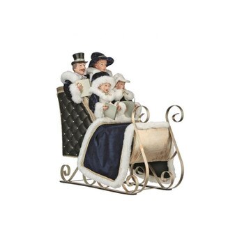 Dark Blue Sleigh Caroler Family