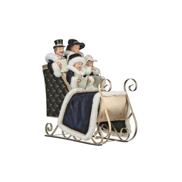 Dark Blue Sleigh Caroler Family