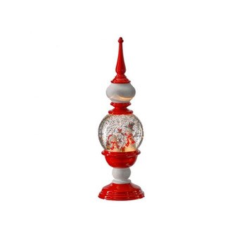 Led Finial Snowman Snow Globe