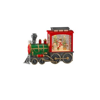 Led Mr Snowman Train Water Globe