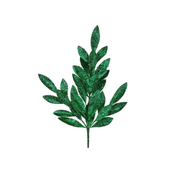 Green Sequin Glitter Laurel Spray