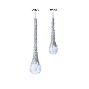 6In Glass Crystal Drop Ornament