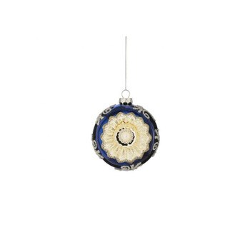 Deep Blue Reflector Ball Ornament