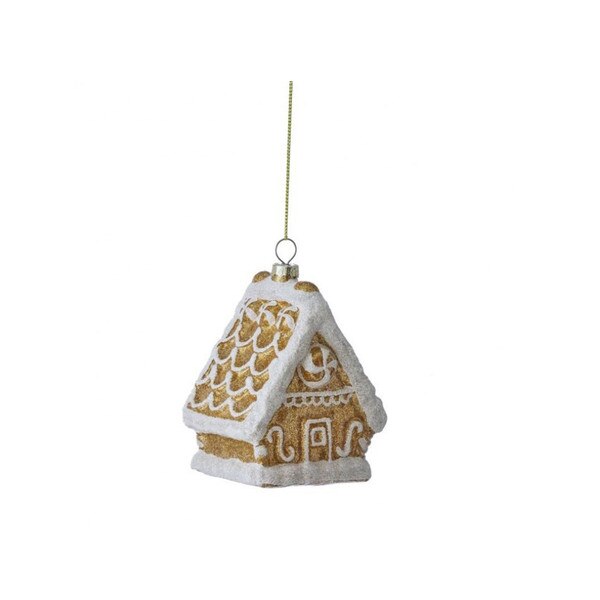 Glass Gingerbread House Ornament