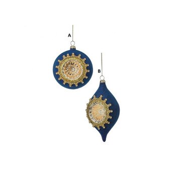 Blue Reflector Ball Finial Ornament