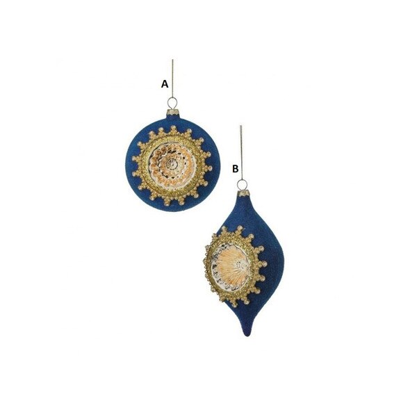 Blue Reflector Ball Finial Ornament