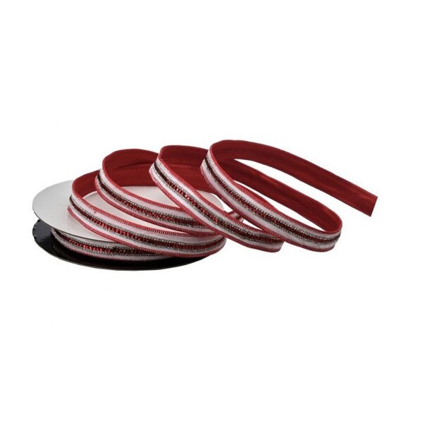 Velvet White Jewel Edge Ribbon