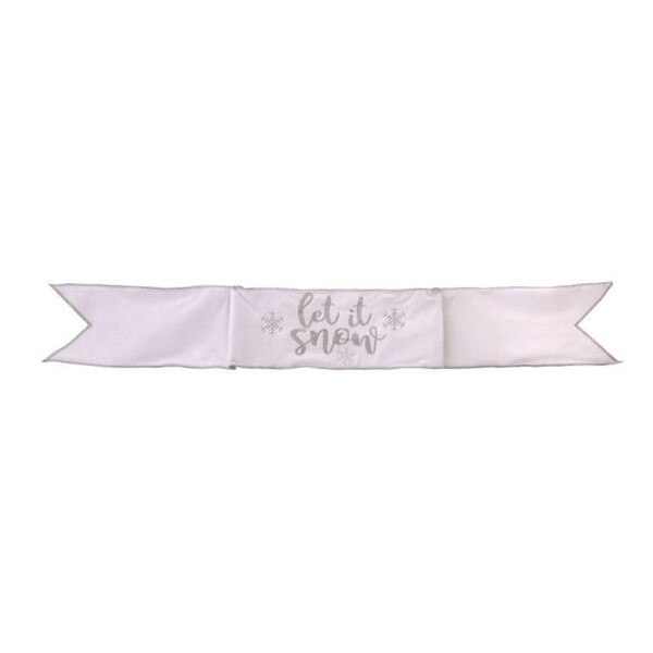 White Silver Let It Snow Banner