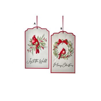 Metal Cardinal Gift Tag Ornament
