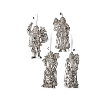 Silver Old World Santa Ornament