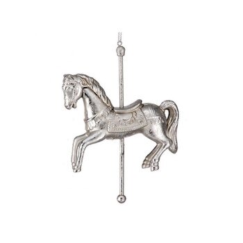 Silver Carousel Horse Ornament