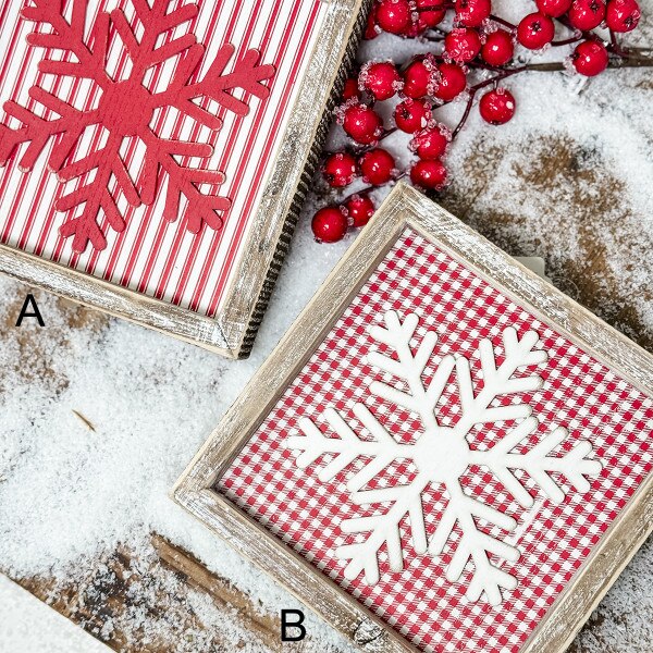 Red White Snowflake Sign-2