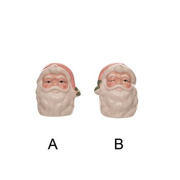 Pink Vintage Santa Salt and Pepper