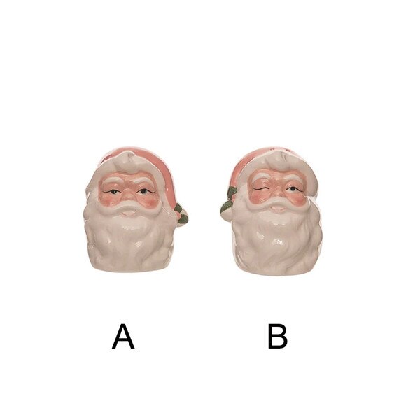 Pink Vintage Santa Salt and Pepper