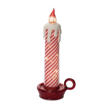 Glass Lighted Stripe Candle Large