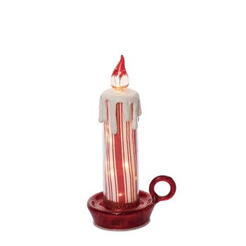 Glass Lighted Stripe Candle Small