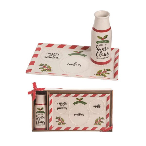 Santa Milk Cookie Carrot Plate Set