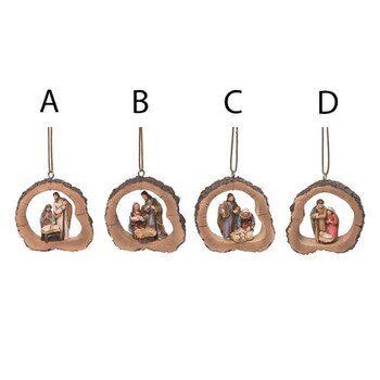 3.5in Wood Nativity Ornament-1