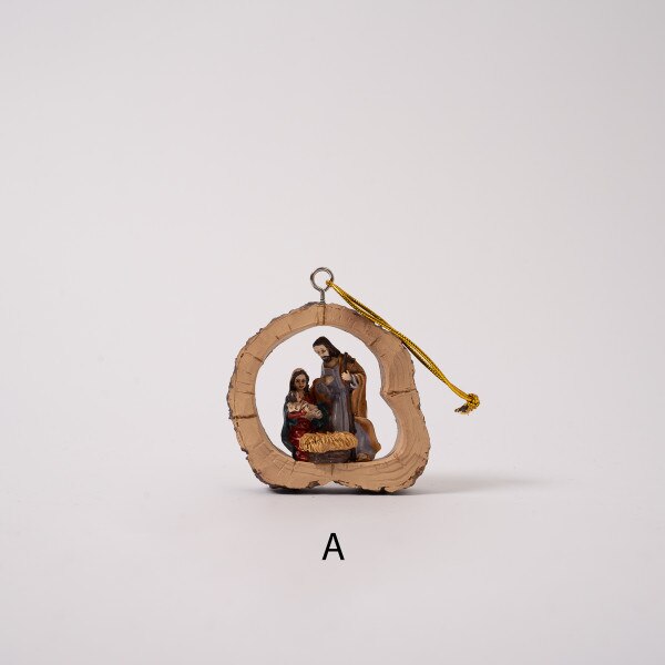 3.5in Wood Nativity Ornament-2
